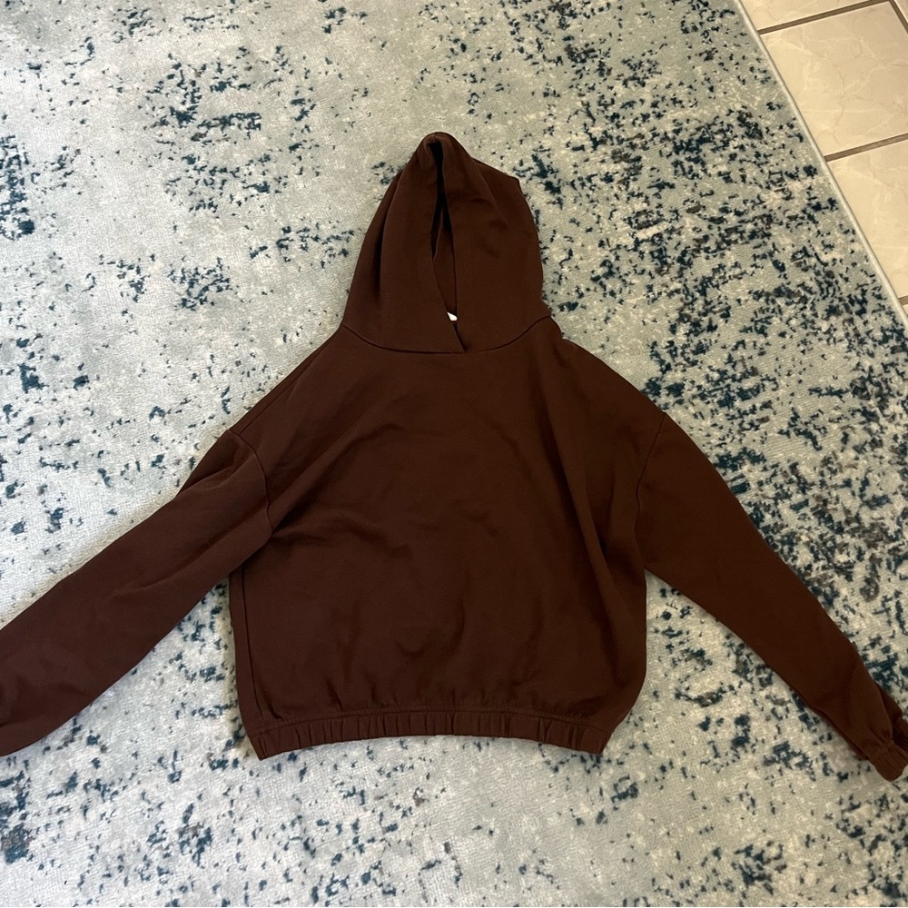 Brown Slightly Cropped Hoodie